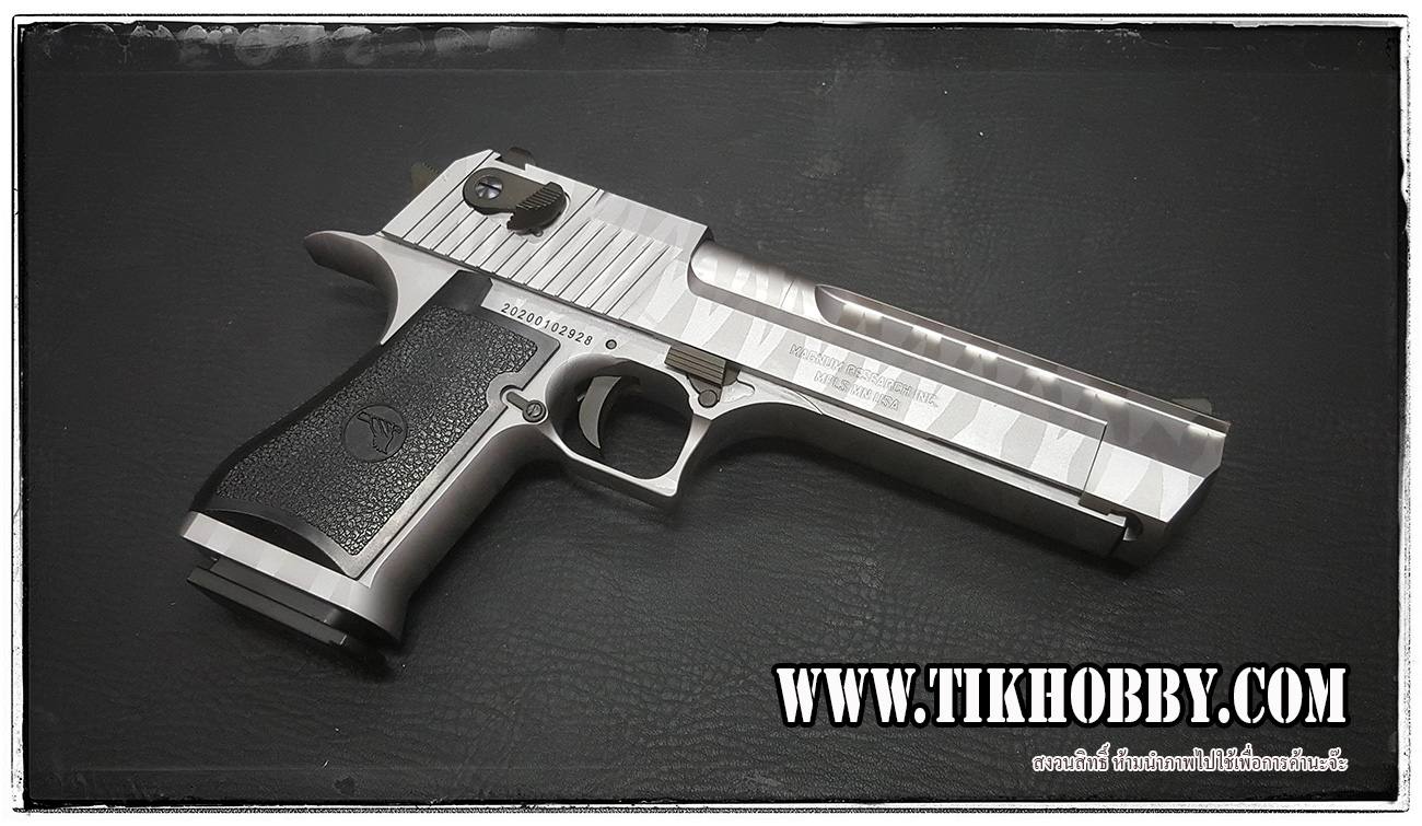 ปืนสั้นระบบแก๊สโบลว์แบล็ค รุ่น Desert Eagle ลาย Tiger CyberGun สีเงิน ระบบแก๊สทั่วไป