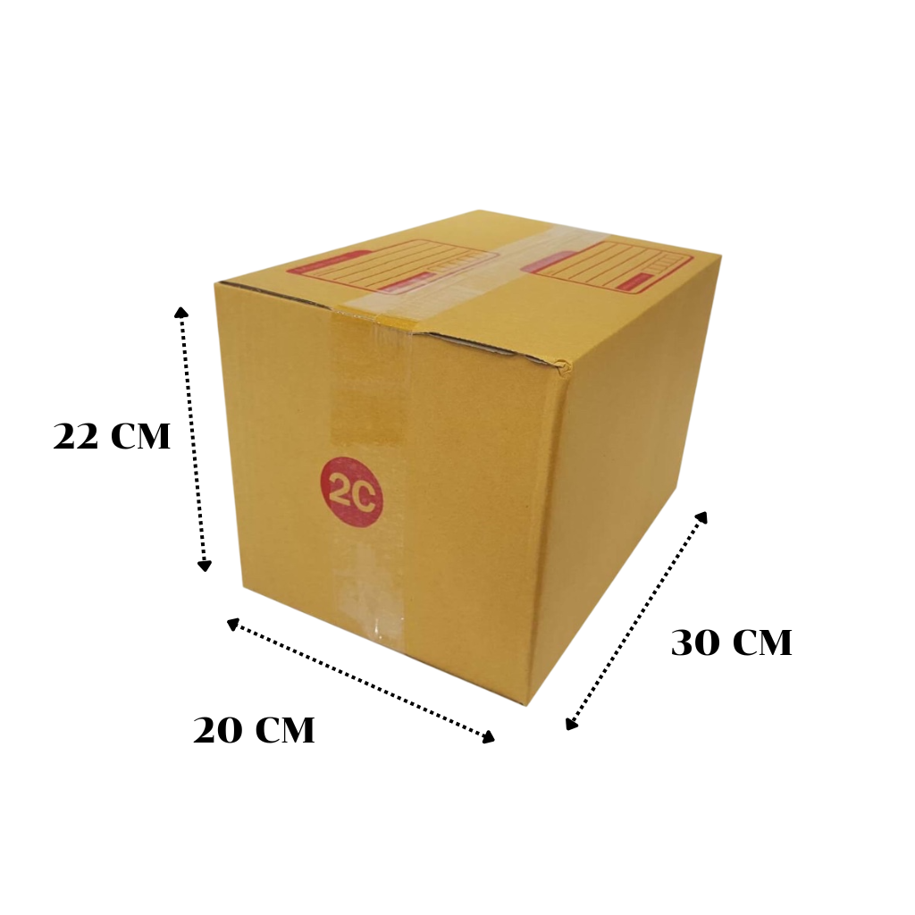 กล่องพัสดุ เบอร์ 2C ขนาด 20x30x22 cm. (แพ็กละ 20 ชิ้น)
