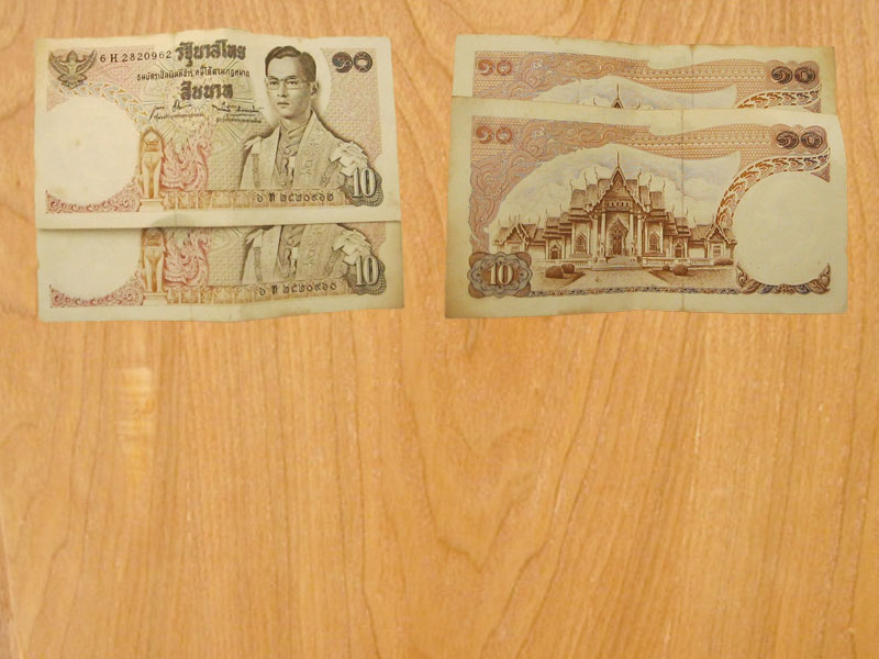 ธนบัตร10บาท2ใบ รัฐบาลไทย 6ท2820960กับ6ท2820962 (5102)