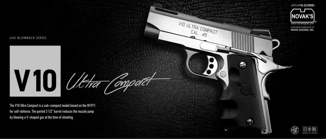 V10 ULTRA Compact Silver จากญี่ปุ่นแท้ Tokyo Marui ระบบเซมิ สไลด์พลาสติก