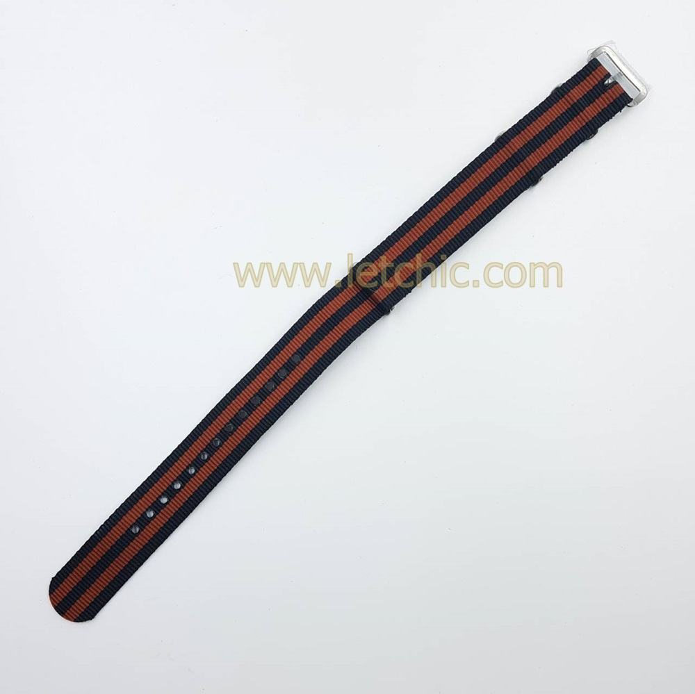 สายนาฬิกา ผ้านาโต้ สีดำ น้ำตาล