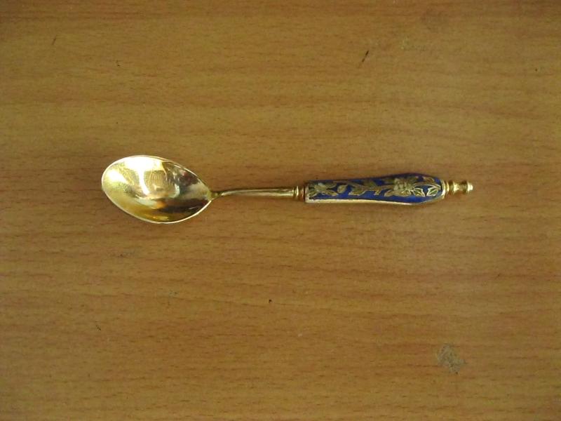 ช้อนทองลงยา ลายดอกไม้ (4346)