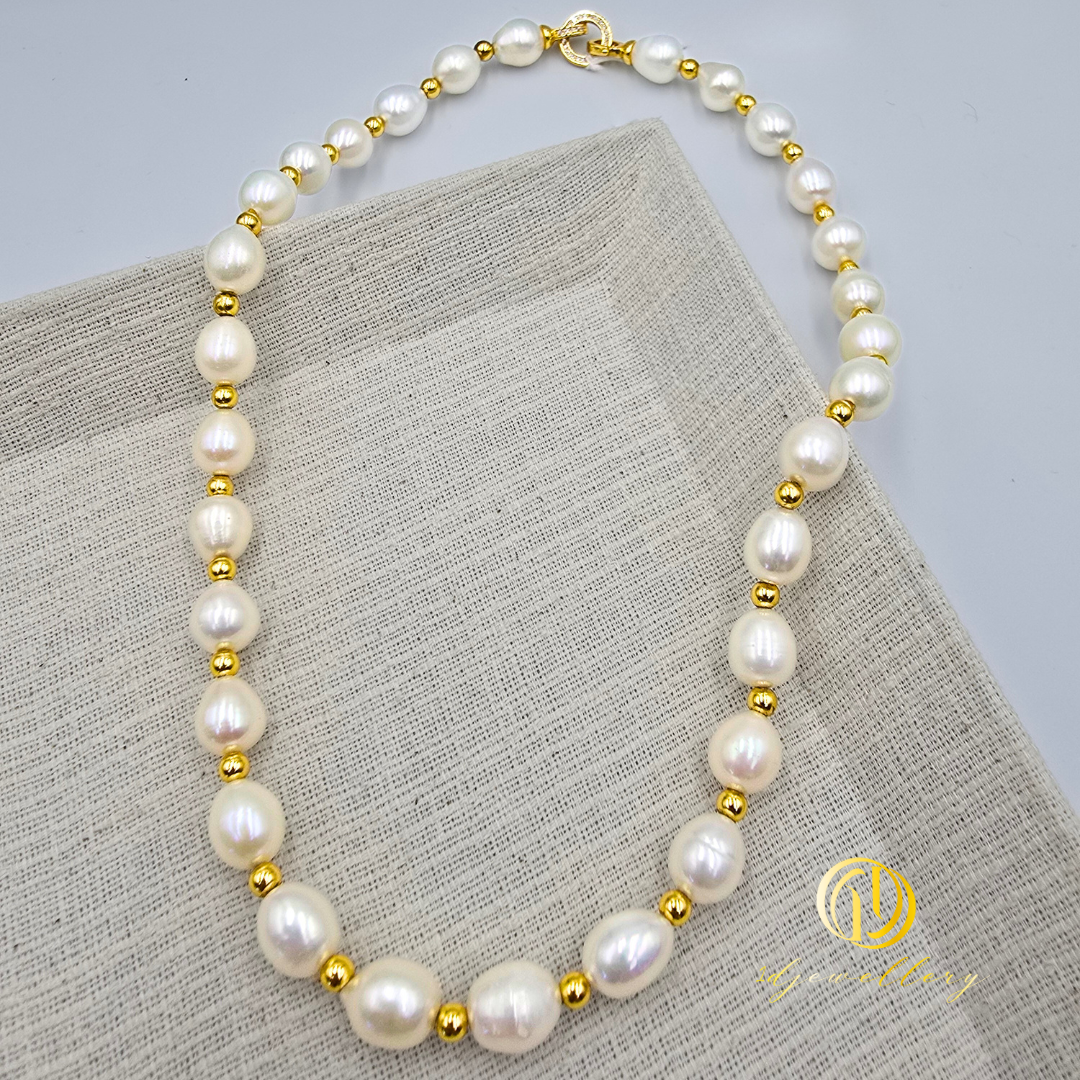 1D Jewellery สร้อยคอเงินแท้ 925 ชุบโรเดียม 🌊✨ ไข่มุกแท้ (Pearl) - เสน่ห์เหนือกาลเวลา ✨ เป็นอัญมณีแห่งความสง่างามและความบริสุทธิ์