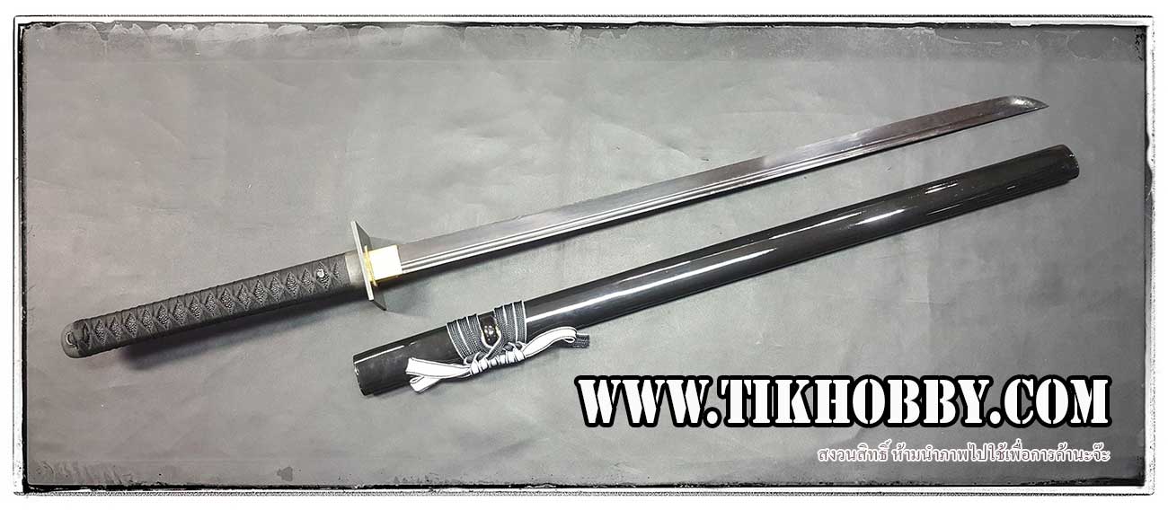 ดาบนินจา เปิดคม เหล็ก 1040 กระเบนแท้ รหัสความสวย 9251-B