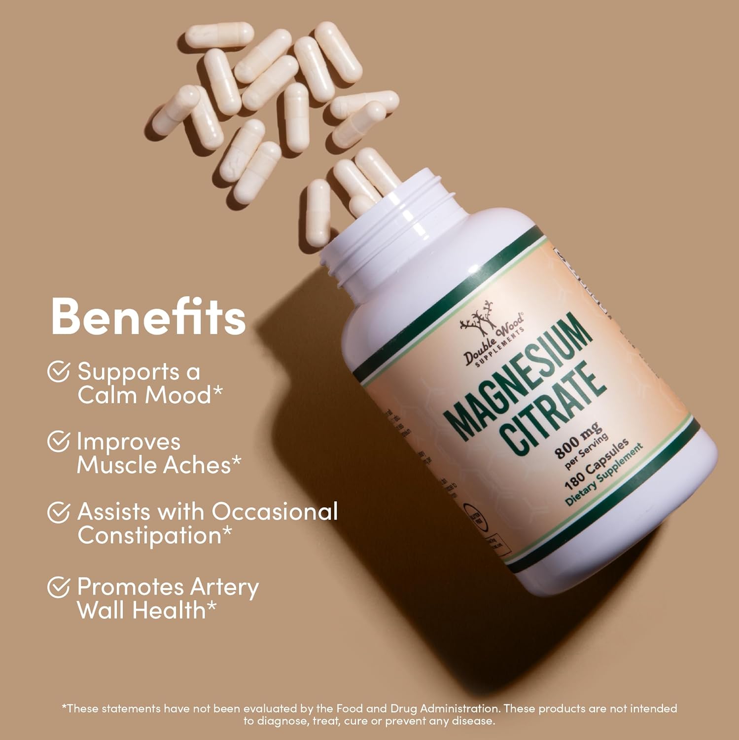 Double Wood Magnesium Citrate 800 mg 180 caps