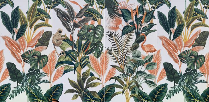 กระเบื้องภาพชุดลายดอกไม้ใบไม้ 60x120cm ทรอปิคอลดรีม6-A (TROPICAL DREAM6-A)