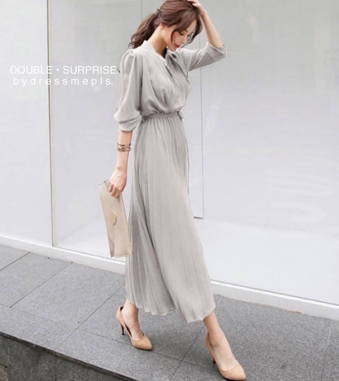 ชุดดำ เดรสสีดำMAXI DRESS แขนยาว เรียบๆแต่ดูดี