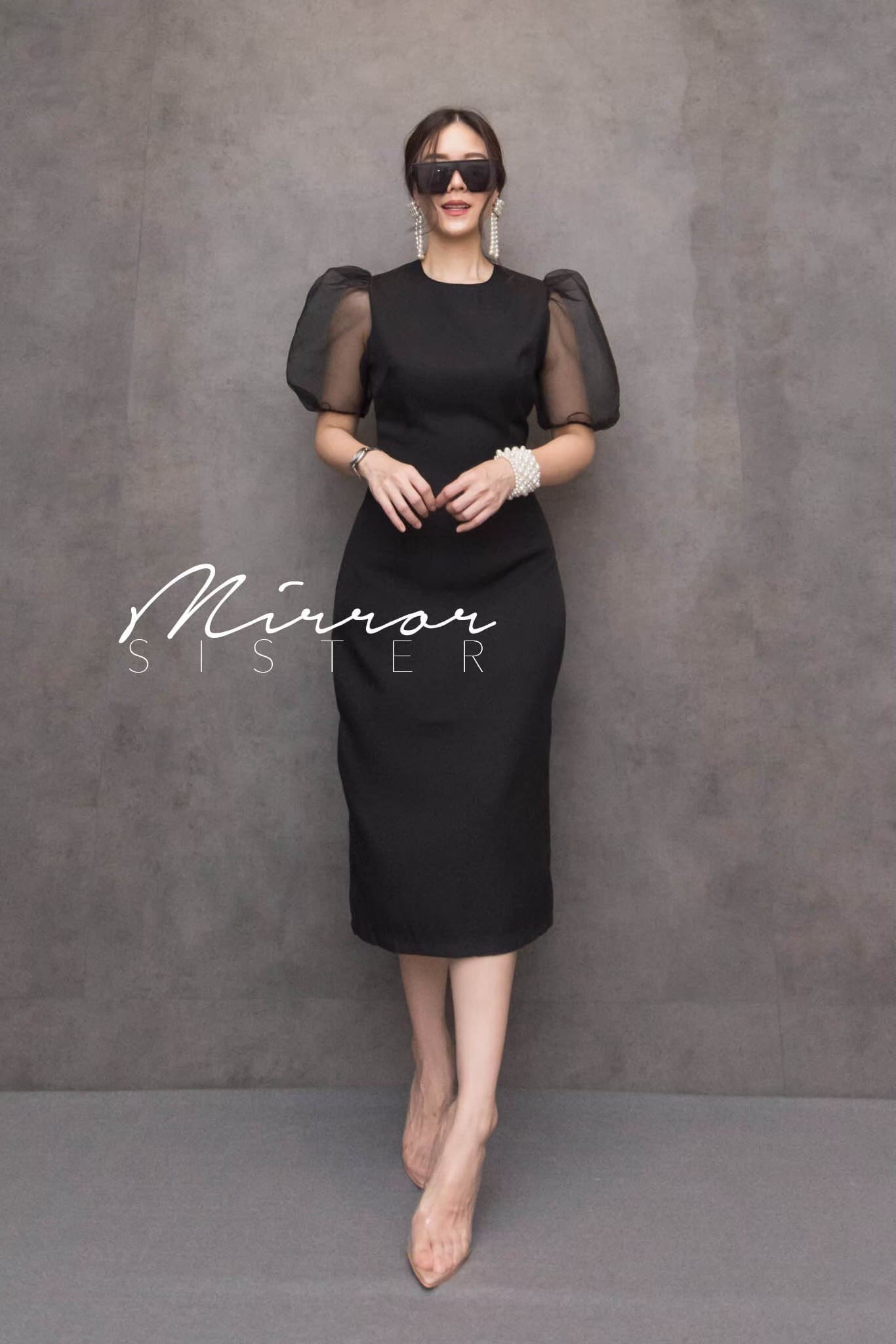 ชุดสีแดง เดรสทรงBasic แต่ใส่สวยสไตล์คุณหนู s-3xL (แดง เทา ดำ)