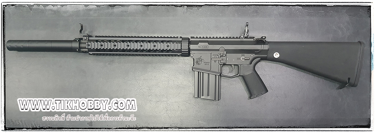 ปืนอัดลมไฟฟ้า CM098 SR25 สีดำ จาก Cyma (มีแบตและที่ชาจน์)