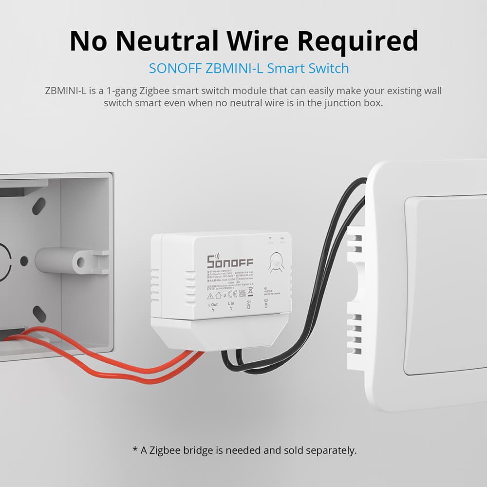 SONOFF ZBMINI-L1 No Neutral Wire Required