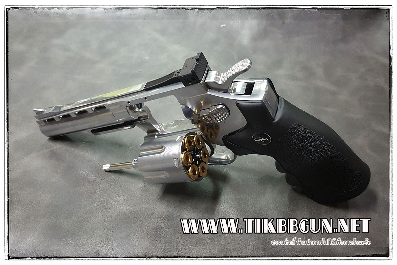 ปืนลูกโม่ ระบบแก๊ส Co2 Wingun708 Silver ขนาด 4 นิ้ว