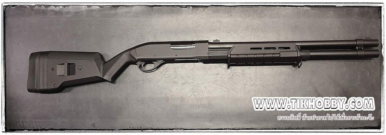 ปืนลูกซองชักสปริง CM355L ลำกล้องยาว สีดำ รุ่นประหยัด แถมปลอก1นัด