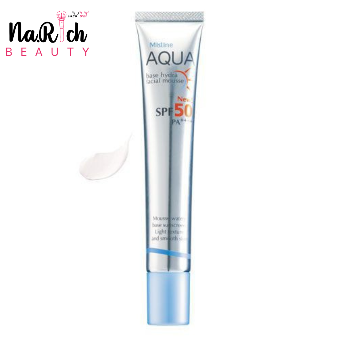 Mistine Aqua Base Hydra Facial Mousse SPF 50 PA++++ 20ml.