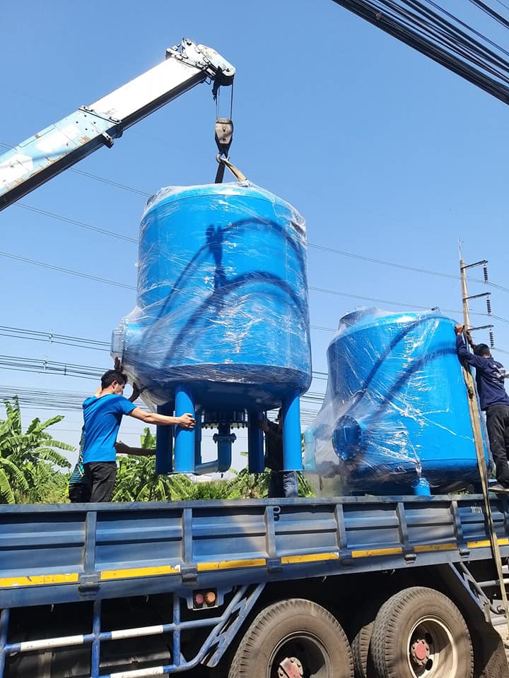 ถังกรองเหล็กขนาด24นิ้ว (60cm. x 150cm. x 4.5 mm.)สำหรับกรองน้ำดาดาล