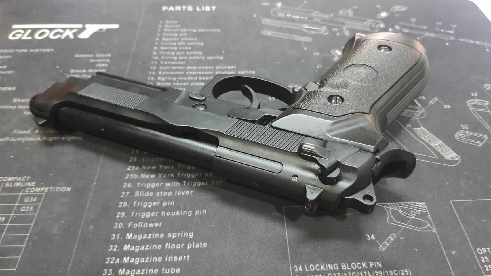 มือ 2 ปืนสั้นแก๊สโบลว์แบล็ค รุ่น M92 DB736 จาก Double Bell รายละเอียดด้านล่าง