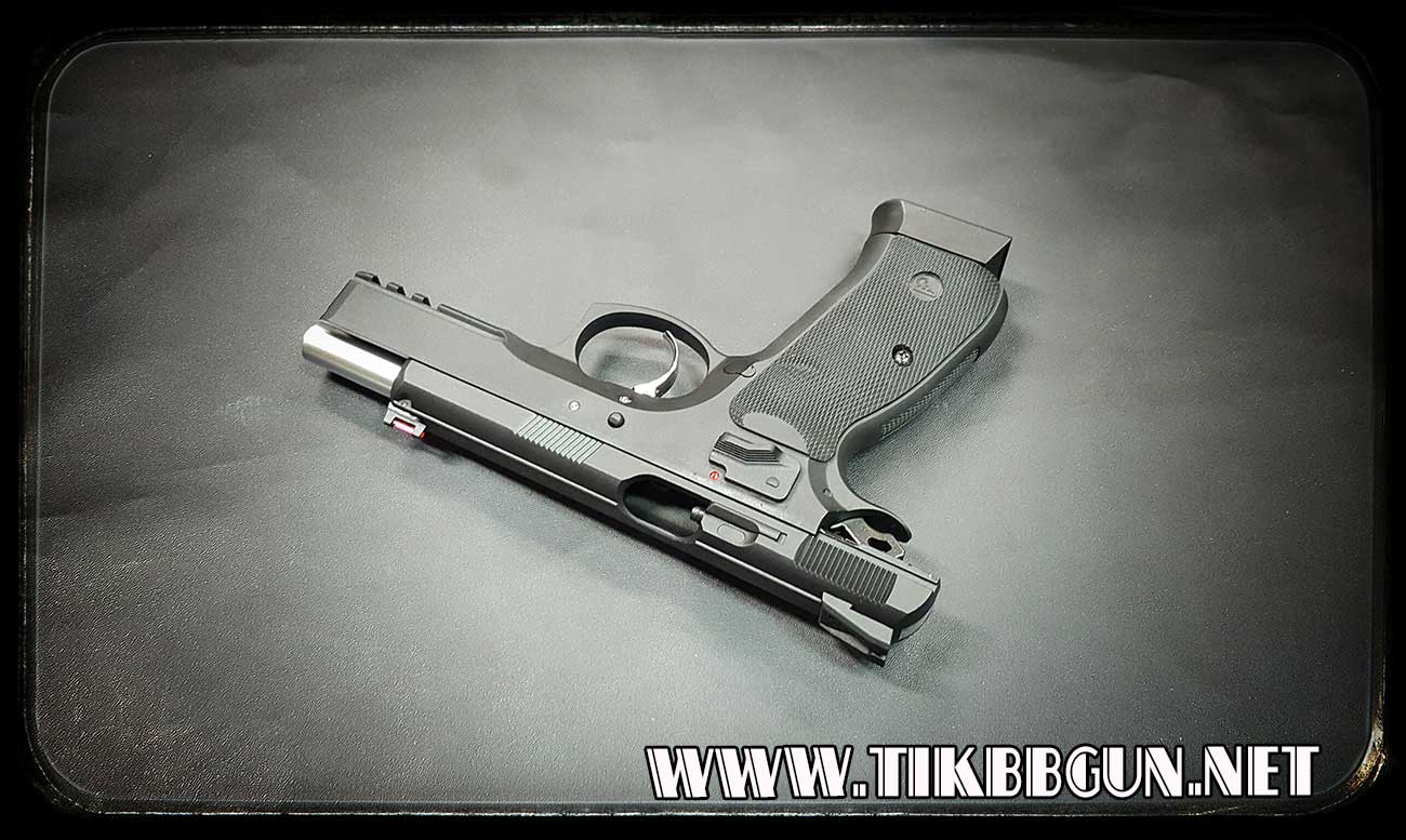 ปืนสั้น อัดแก๊ส CZ75 SP-01 Shadow (2แม๊ก) จากKj work ระบบแก๊ส และ Co2