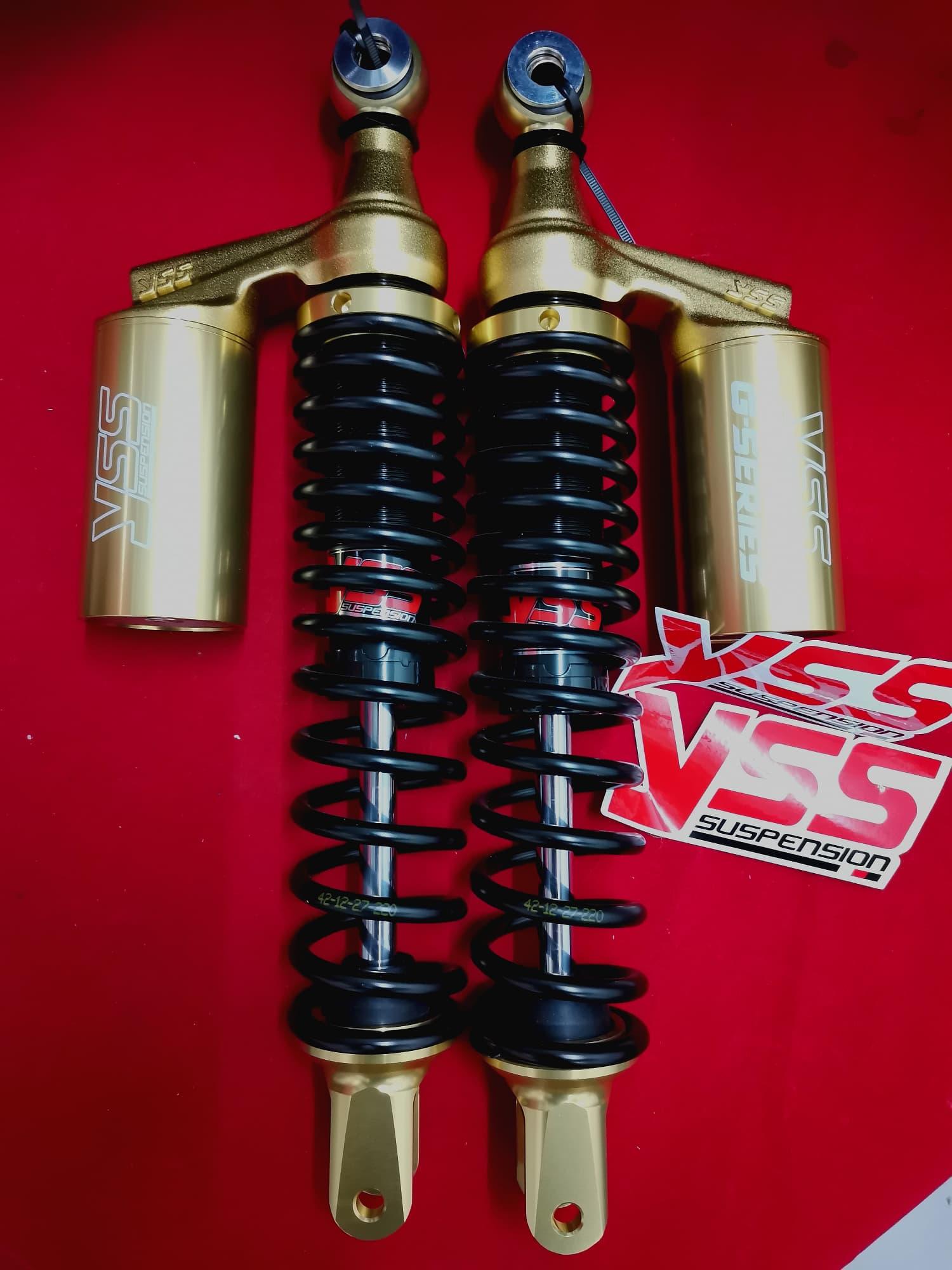 โช๊คyssแท้ (แก๊สแท้) G series โช๊คสปริงดำ กระปุกทอง สำหรับ PCX ยาว 310cm