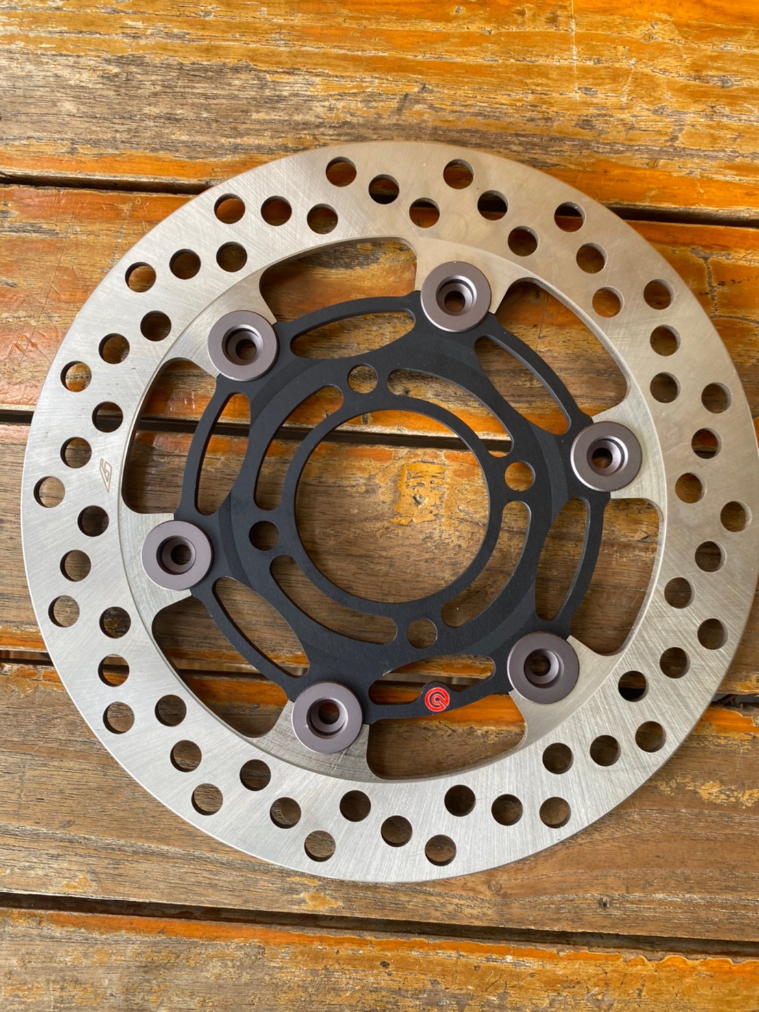 สเปเซอร์รองจาน ลายดาว เวฟ125 R/125S/125บังลม (สีเงิน) สเปเซอร์4ออก4 NUI Racingแท้100% + จาน220 งานแบมโบ้ ครบชุด