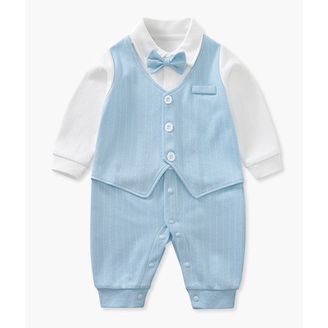 [ส่งจาก กทม] Romper ชุดออกงานเด็กผู้ชาย สูทเด็ก สีฟ้า
