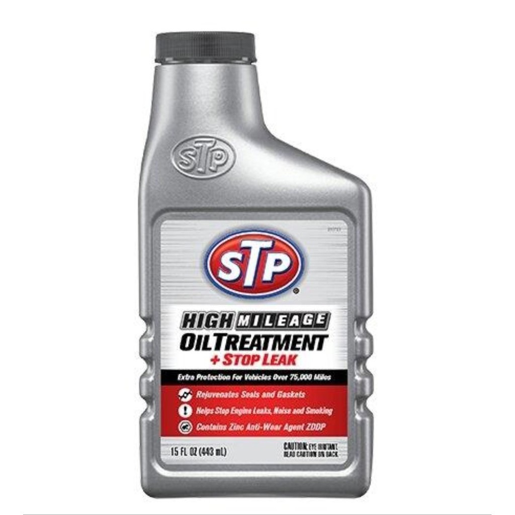STP High Mileage Oil Treatment Stop Leak หัวเชื้อน้ำมัน สูตรหยุดการรั่วซึม ใหม่
