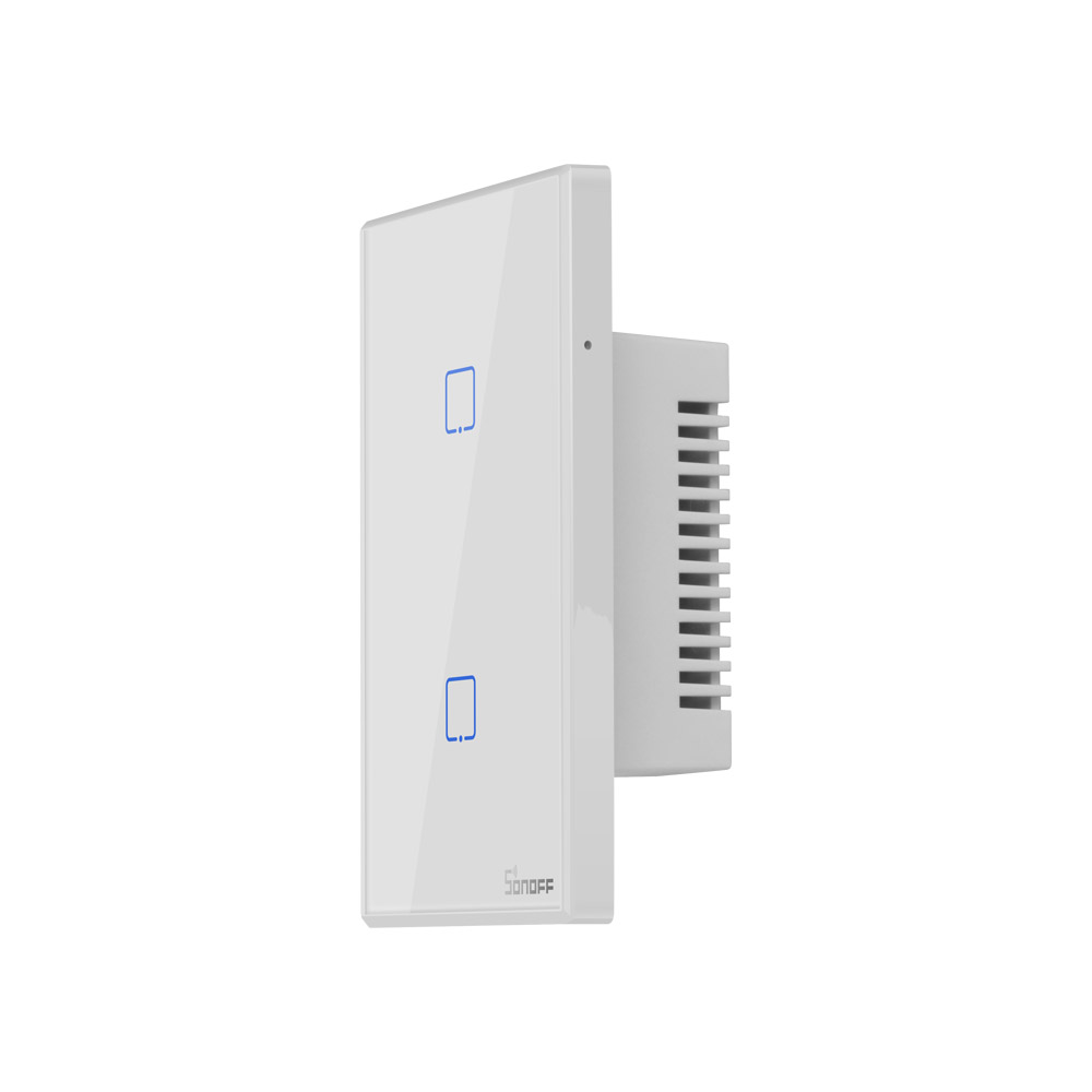 Sonoff T2US 2 Gang (WiFi + RF 433 Mhz) White Touch Switch ( 1 Year Warranty )