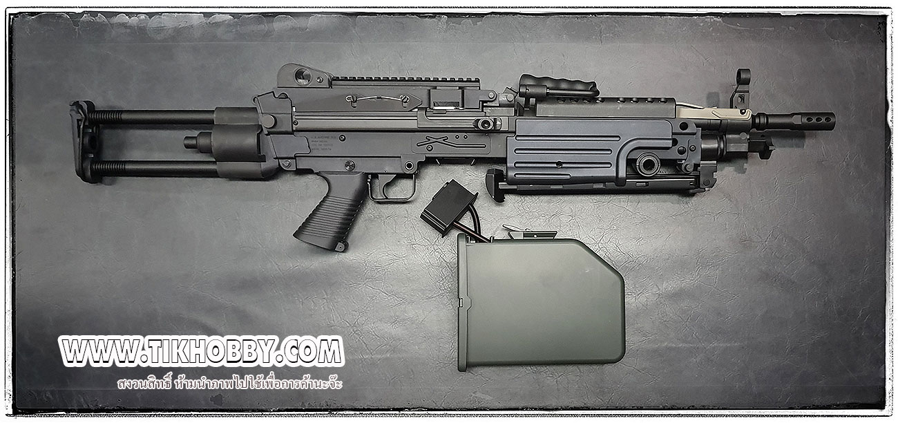 ปืนกลไฟฟ้า (หนัก) M249 PARA บอดี้พลาสติก ท้ายเหล็ก (ลดภาระให้ผู้ถือ) แต่ยังคงเหมือนจริงอยู่ดีครับ