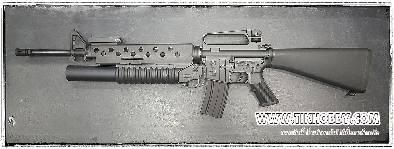ปืนอัดลม ไฟฟ้า จาก E&C รุ่น 708 S1 (M16A2+M203 Long ยึดราง)