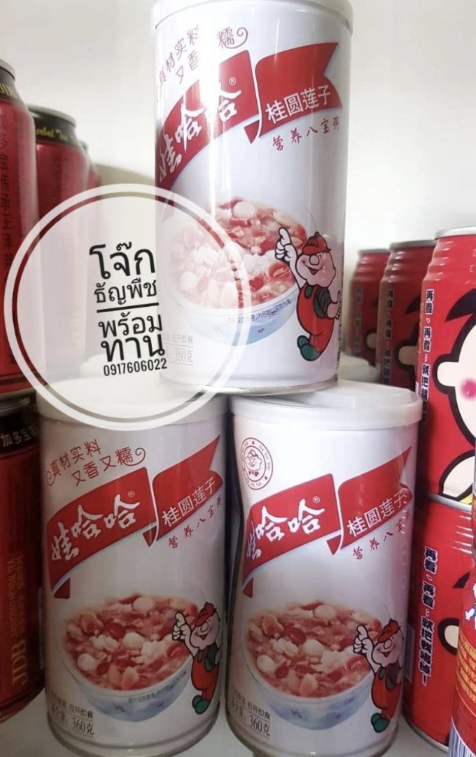 ซุปธัญพืชกระป๋อง ธัญพืชกระป๋อง ซุปธัญพืช โจ๊กกระป๋อง โจ๊กธัญพืชกระป๋อง 哇哈哈 八宝粥 桂圆莲子 หว่าฮาฮา โจ๊กธัญพืชกระป๋องอร่อย ปาเป่าโจว ซุปธัญพืช8ชนิด โจ๊กธัญพืชกระป๋อง โจ๊กเมล็ดธัญพืช โจ๊กผสมธัญพืช Wahaha