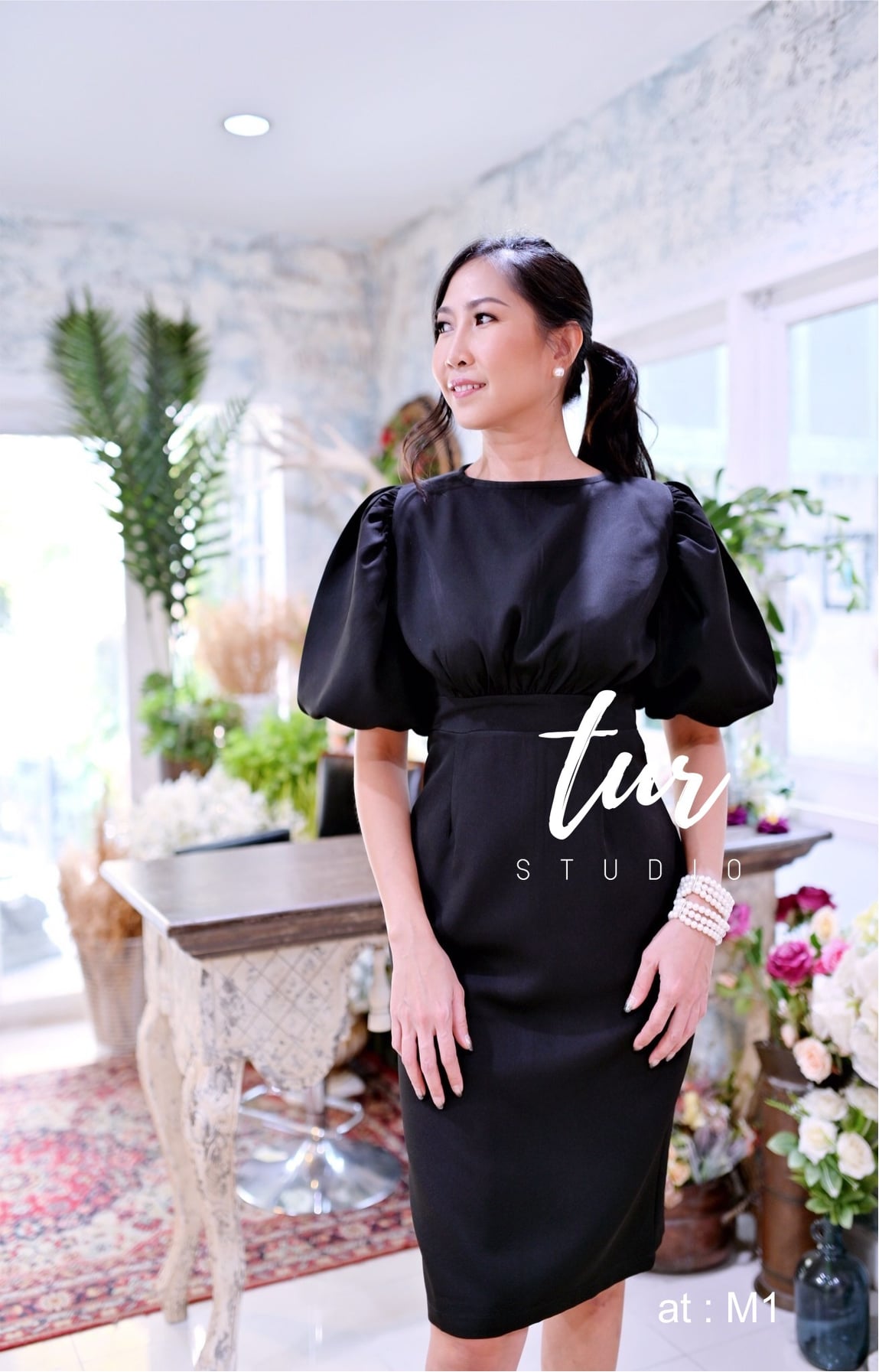 เดรสสีดำ เดรสทรงสวย เรียบหรู s-3xl (ดำแดง)