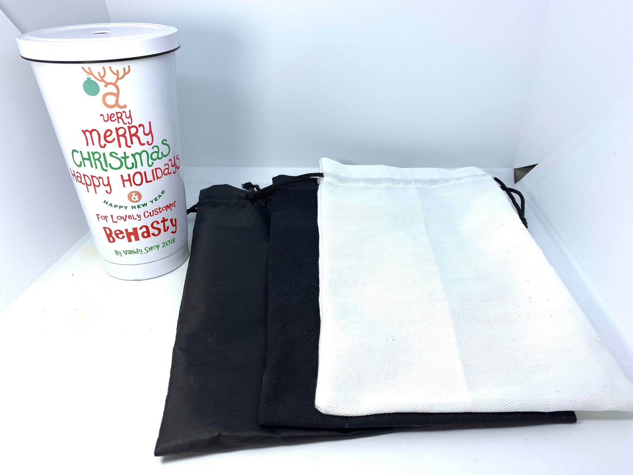 ถุงผ้าไนล่อน210D 6.5x11.5นิ้ว (ทรงใส่แก้วน้ำ) งานผลิตตามออเดอร์ขั้นต่ำ 300 ใบ