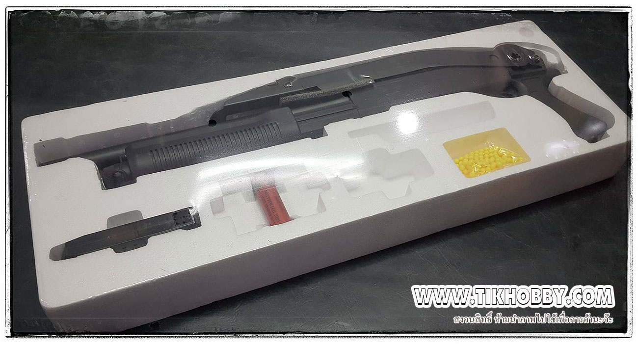 ปืนลูกซองชักสปริง CM352 ลำกล้องสั้น สีดำ รุ่นประหยัด แถมปลอก1นัด