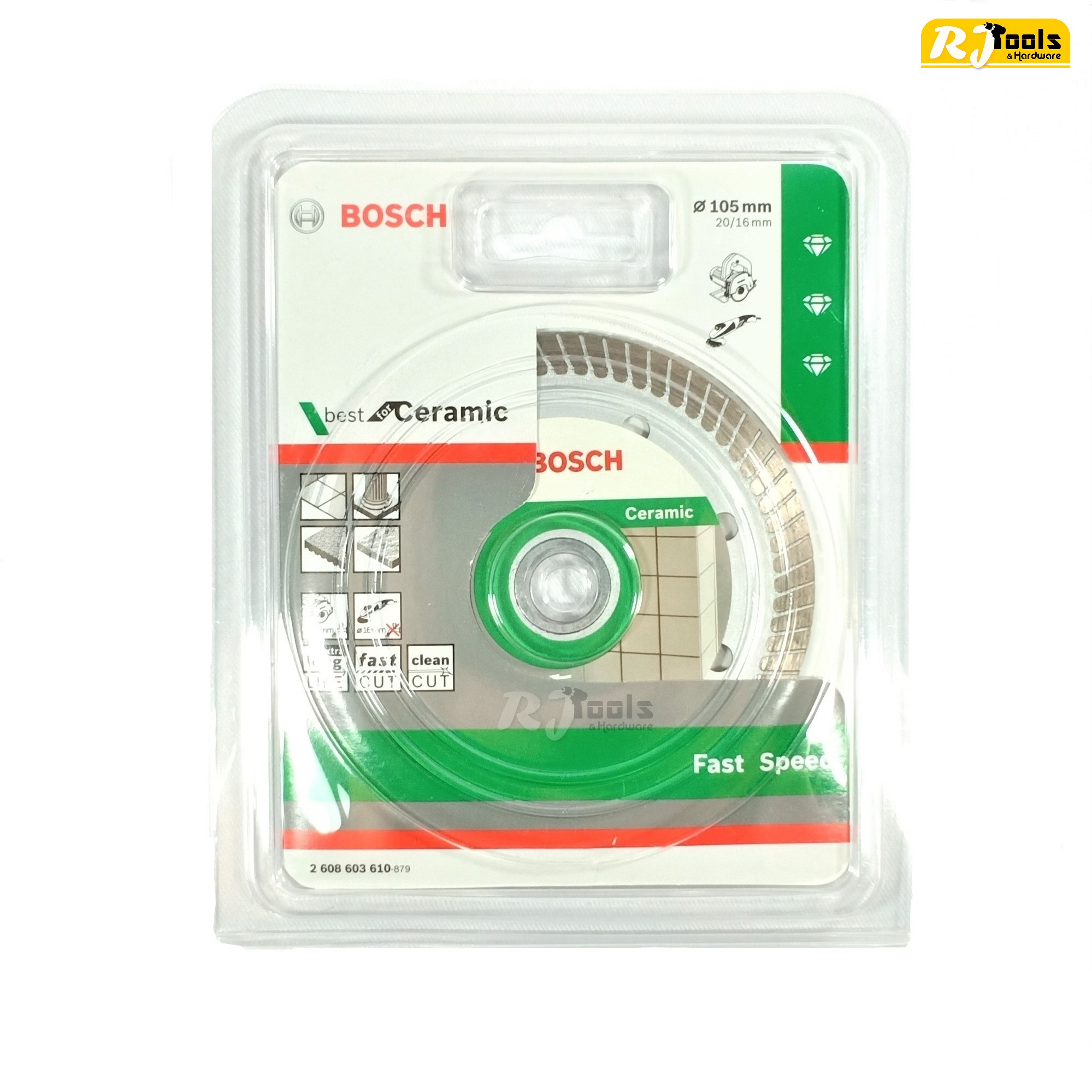 BOSCH ใบตัดเพชรเทอร์โบ 4” สำหรับ Ceramic รหัส 2 608 603 610 (2608603610)