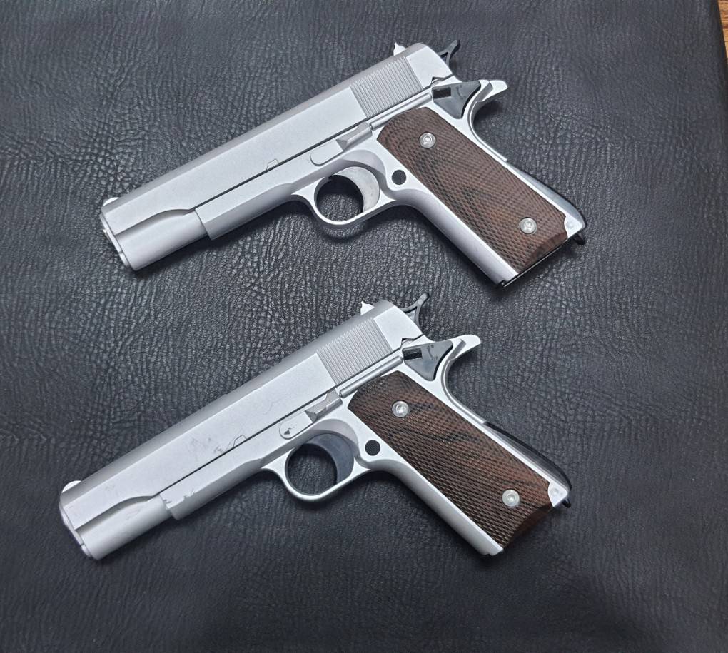 (มือ2) ปืนสั้นสปริง ชักยิง 1911,สีบรอนซ์ สภาพยิงได้ปกติ ง้างนกได้ สไลด์ไม่ค้าง รายละเอียดด้านล่างครับ