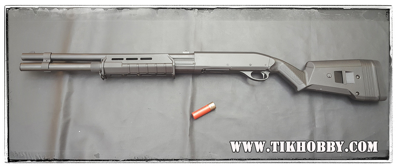 ปืนลูกซอง ปืนอัดลมชักสปริง CM355LM ลำกล้องยาว MagPul ปลอกลูก 3 นัด สีดำ