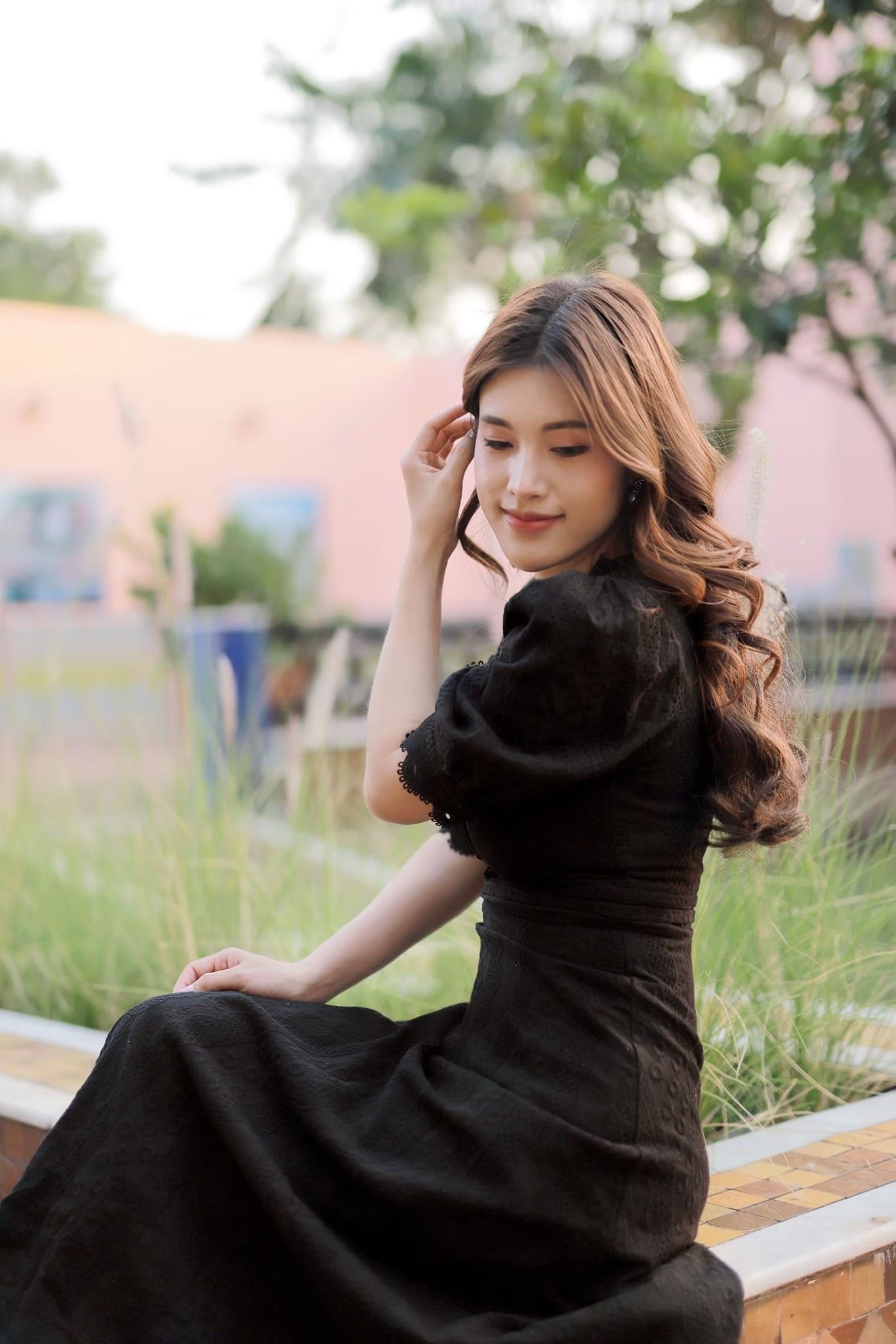 ชุดดำ maxi dressผ้าคอตต้อนฉลุ M-4xL
