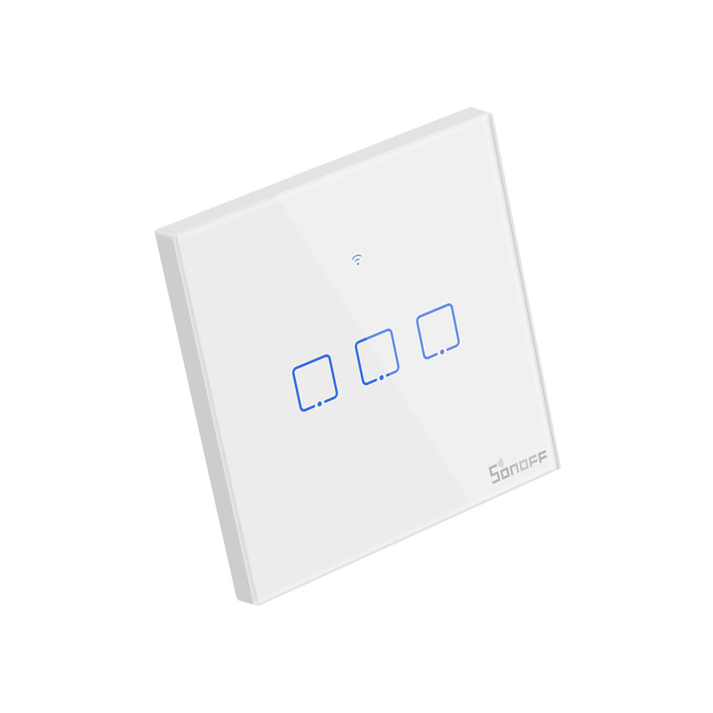 Sonoff T2UK 3 Gang (WiFi + RF 433 Mhz) White Touch Switch ( 1 Year Warranty )