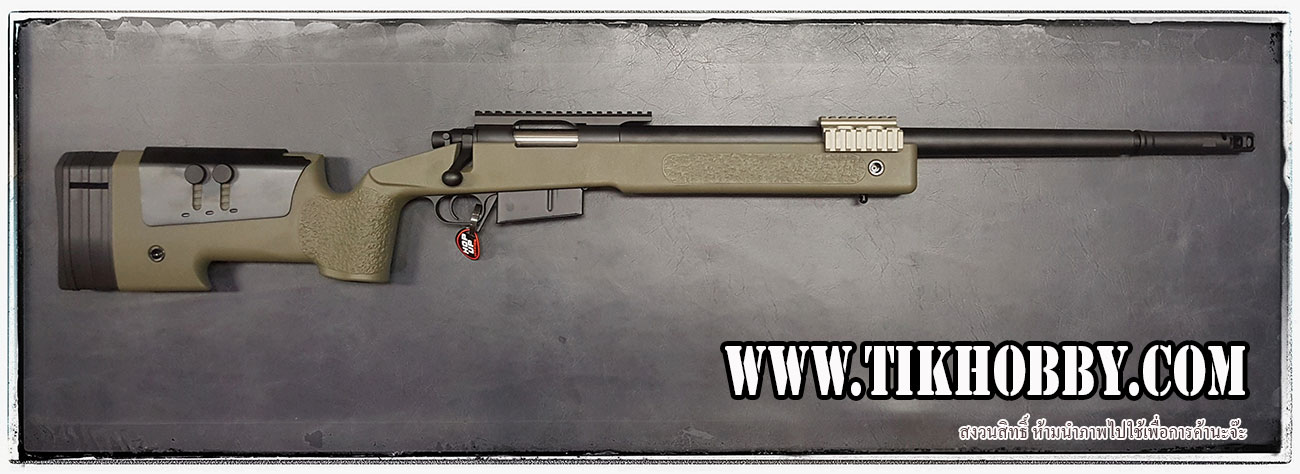 ปืนอัดลมชักยิงทีล่ะนัด รุ่น M40A5 สีเขียว CM700 ระบบสปริง งาน Cyma