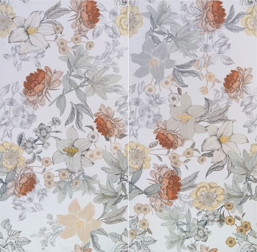 กระเบื้องภาพชุดลายดอกไม้ใบไม้ 60x120cm ฟลอรัลแฟนตาซี2-A (FLORAL FANTASY2-A)