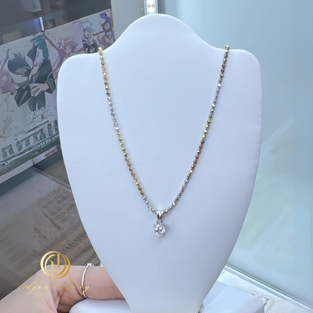 1D Jewellery สร้อยคอเงินแท้ 925 ชุบโรเดียม 3 กษัตริย์ แบบกลม 9"