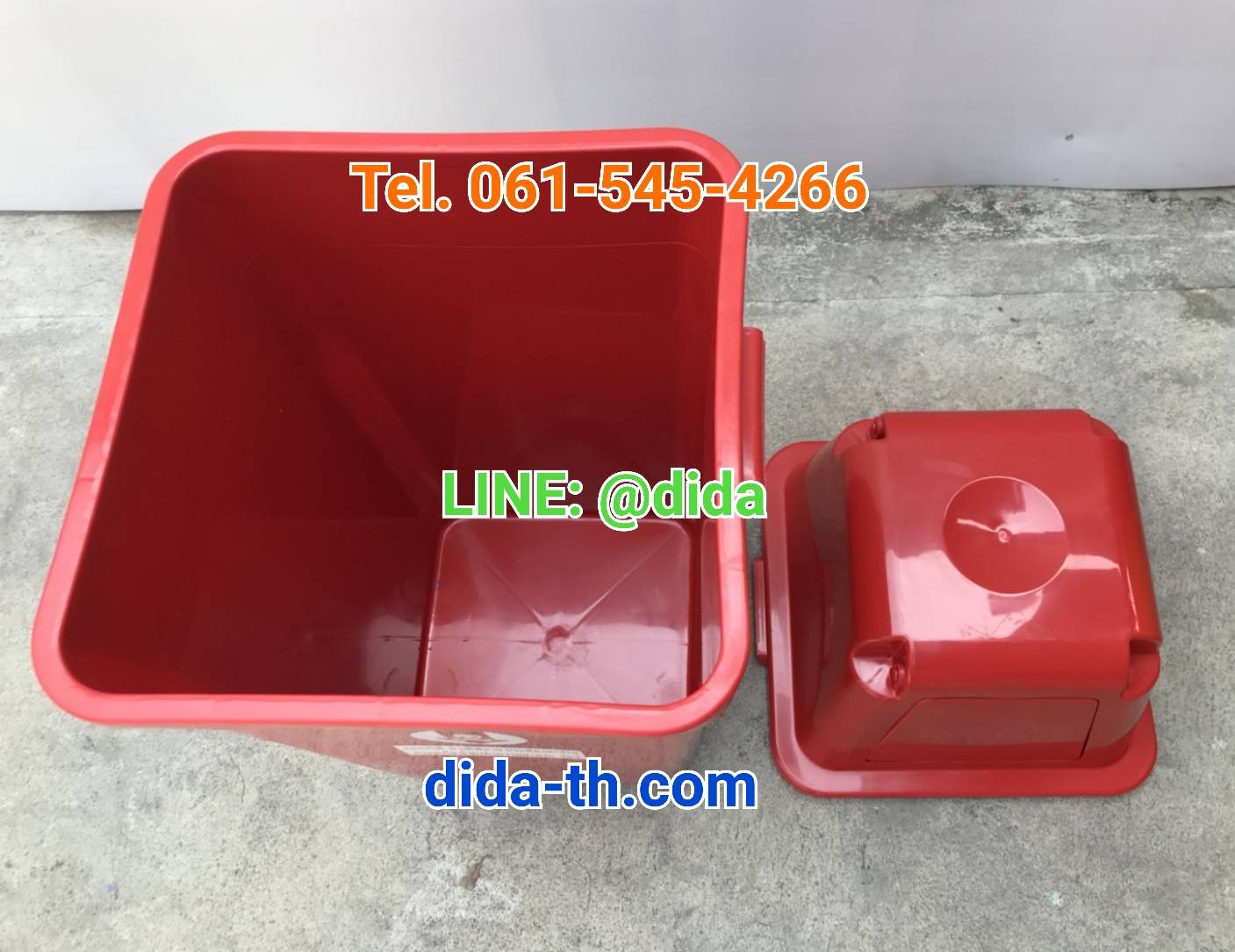 ถังขยะพลาสติก ทรงเหลี่ยม แบบไม่มีล้อ 120 ลิตร