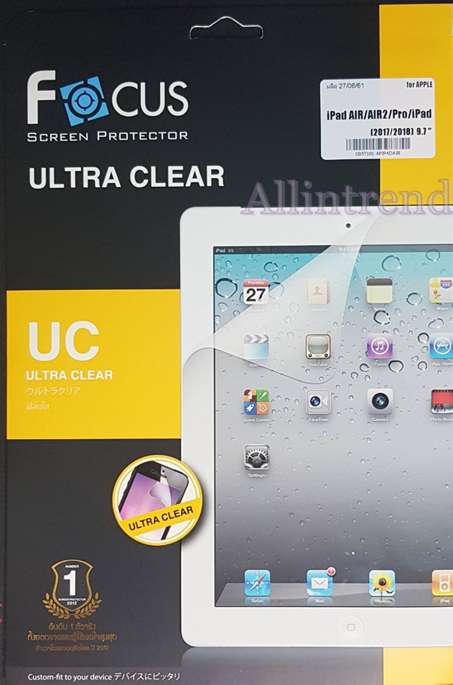 Focus ฟิล์ม iPad 9.7 Air/Air2/Pro/Ipad 2018 2017 /9.7 แบบใส
