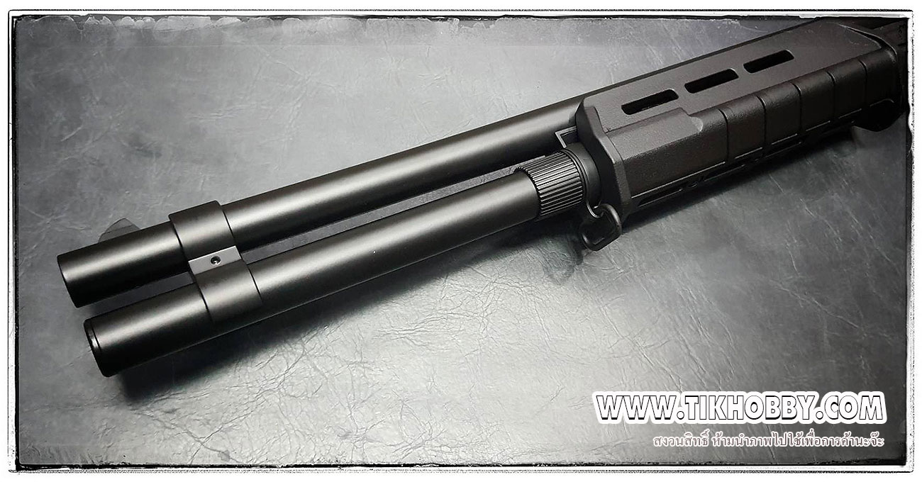 ปืนลูกซองชักสปริง CM355L ลำกล้องยาว สีดำ รุ่นประหยัด แถมปลอก1นัด
