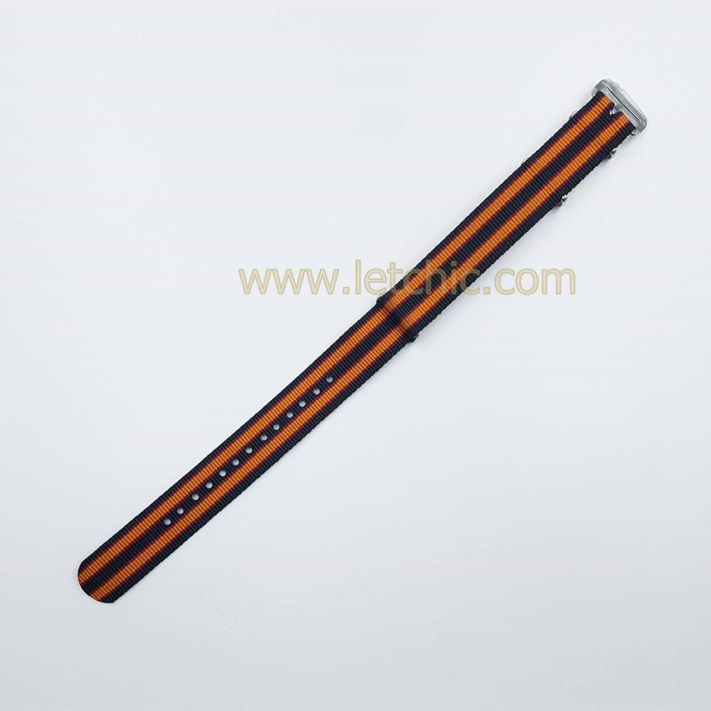 สายนาฬิกา ผ้านาโต้ สีดำ แดง น้ำตาล