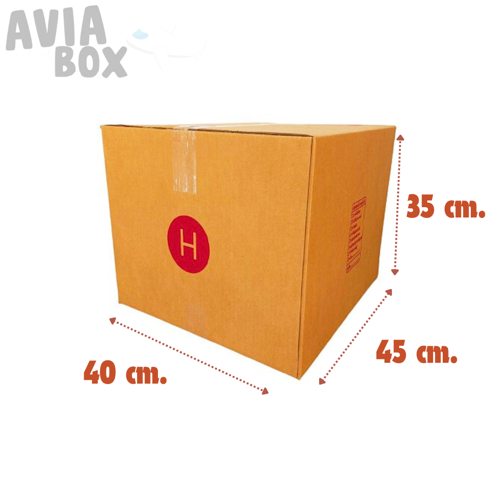 กล่องพิมพ์ลายไปรษณีย์ เบอร์ H ขนาด 40x45x35 cm. (แพ็กละ 20 ชิ้น)