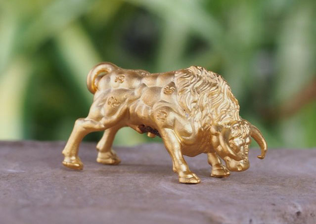 กระทิงมหาอำนาจ จ้าวสีทอง ฝังตะกรุดทองคำ วัดบ้านอ้อ อ.โนนไทย จ.นครราชสีมา