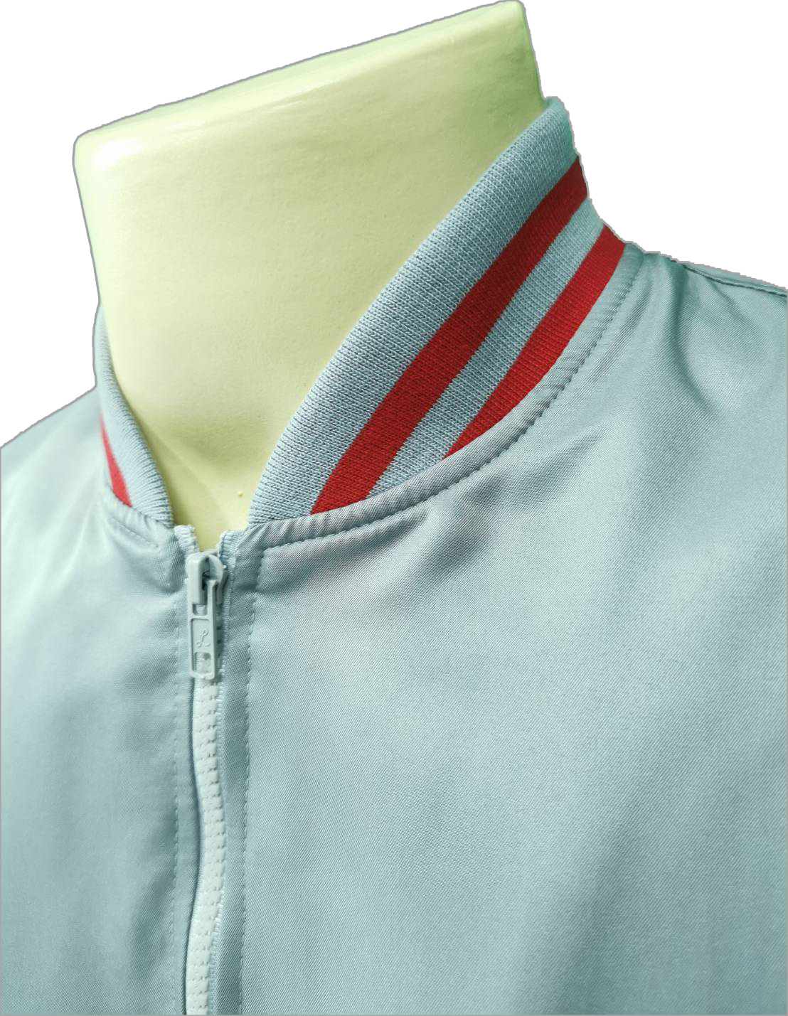 Baseball Jacket 6702 เสื้อแจ็คเก็ตเสื้อแจ็คเก็ตสีเทาแขนสีแดงสไตล์เบสบอล