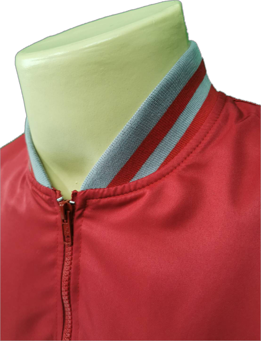 Baseball Jacket 6701 เสื้อแจ็คเก็ตเสื้อแจ็คเก็ตสีแดงแขนสีเทาสไตล์เบสบอล