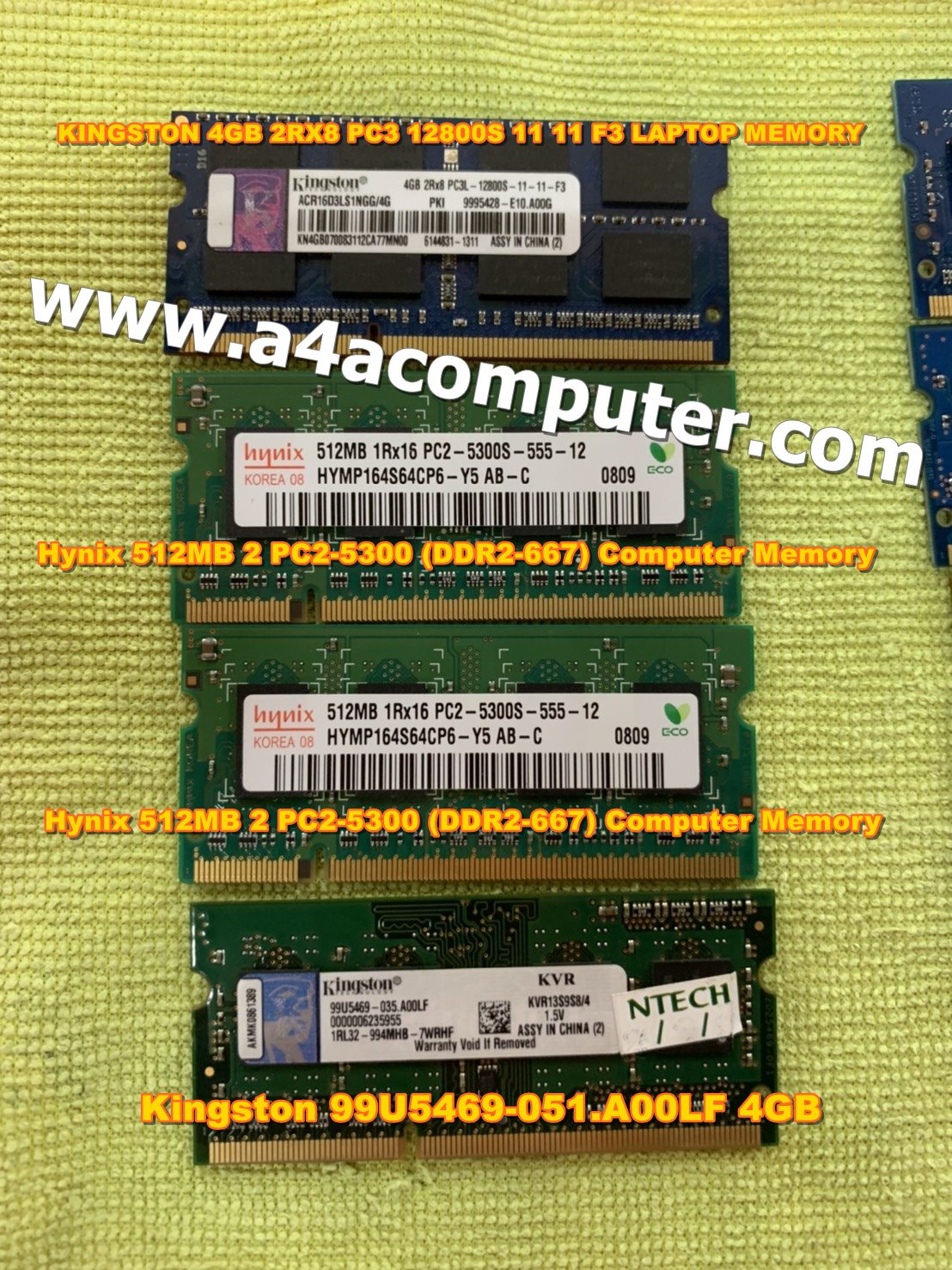 แรมโน๊ตบุ้ค Hynix 512MB 2 PC2-5300 (DDR2-667) มือสอง