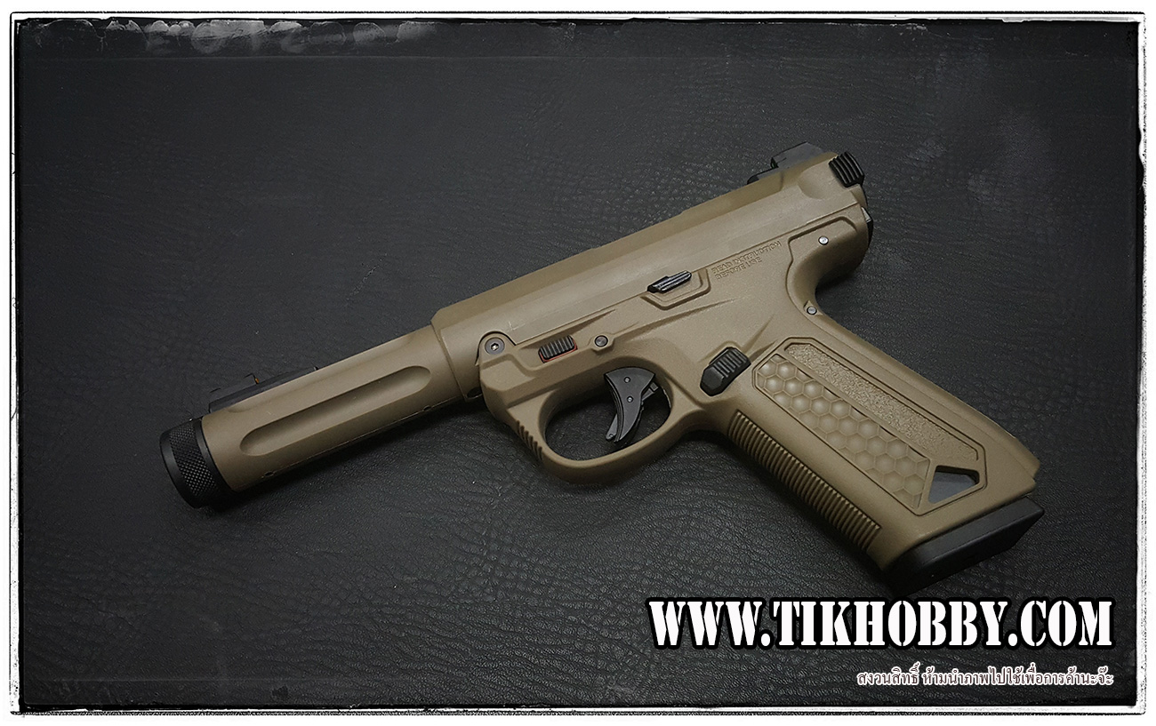 ปืนสั้นระบบแก๊สโบลว์แบล็ค รุ่น AAP01 สีทราย จาก Action Army