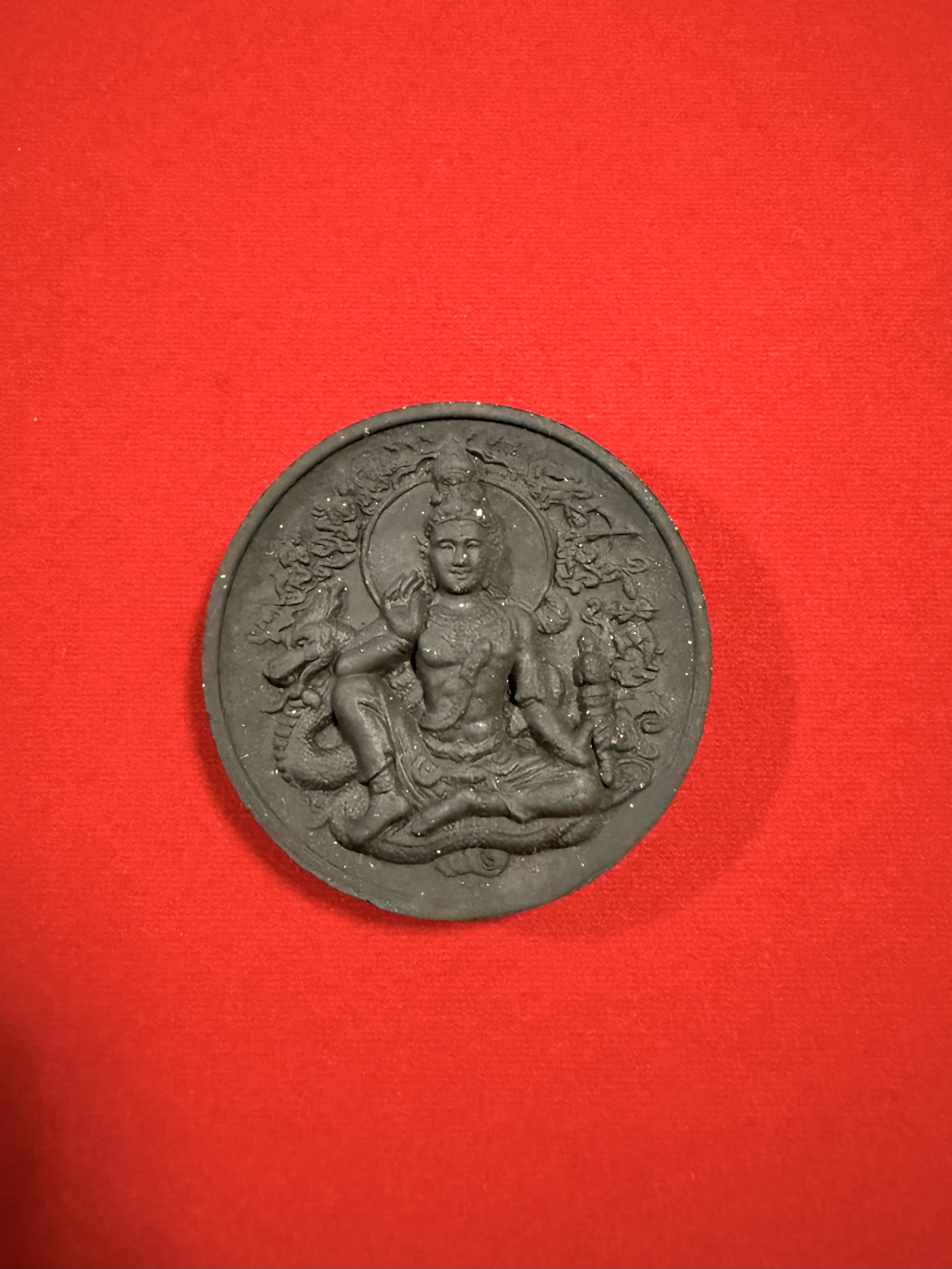 จตุคามรามเทพ รุ่นพุทธภูมิ เนื้อกากยายักษ์หลังตะกรุดทองคำใหญ่1คู่